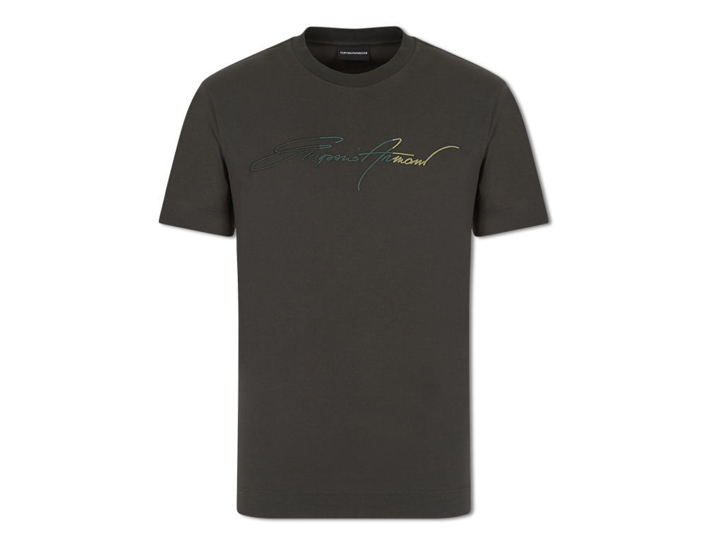 Giorgio Armani Cotton Jersey T-Shirt with Signature Logo