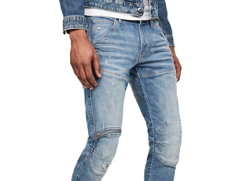 5620 3D Zip Knee Skinny Jeans
